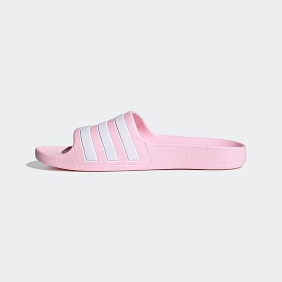 NWT adidas Girl's Adilette Aqua Slides, white/Clear pink -Size 5 - Picture 2 of 6